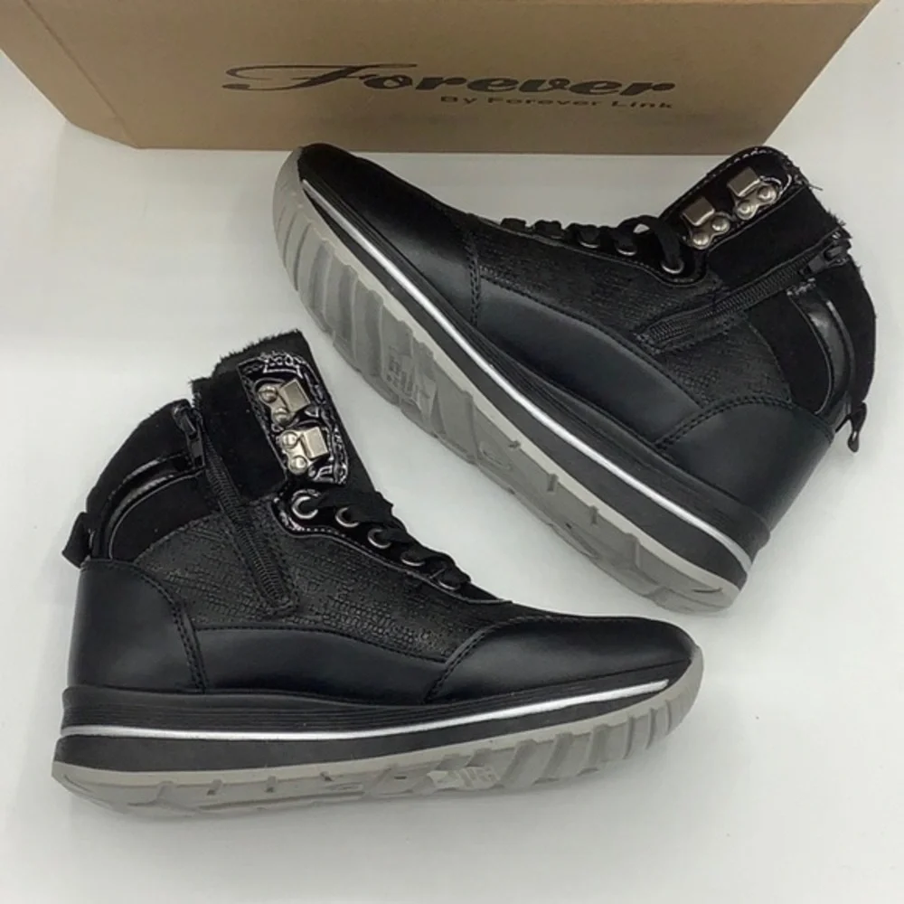 FOREVER LINK Black Neatly High Top Sneakers